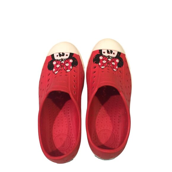 Native X Disney  Minnie Mouse Size J2 Red Minnie Face Slip On Shoes - Picture 4 of 9